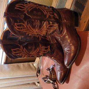 Western Boots Botas Chadra, 8 1/2 Brown Reptile